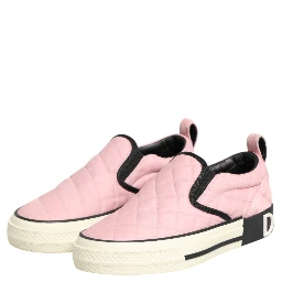 Pink Quilted Nylon Slip-On Sneaker Shoes