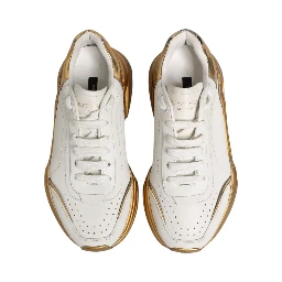 White Gold DAYMASTER Leather Sneakers Womens Shoes