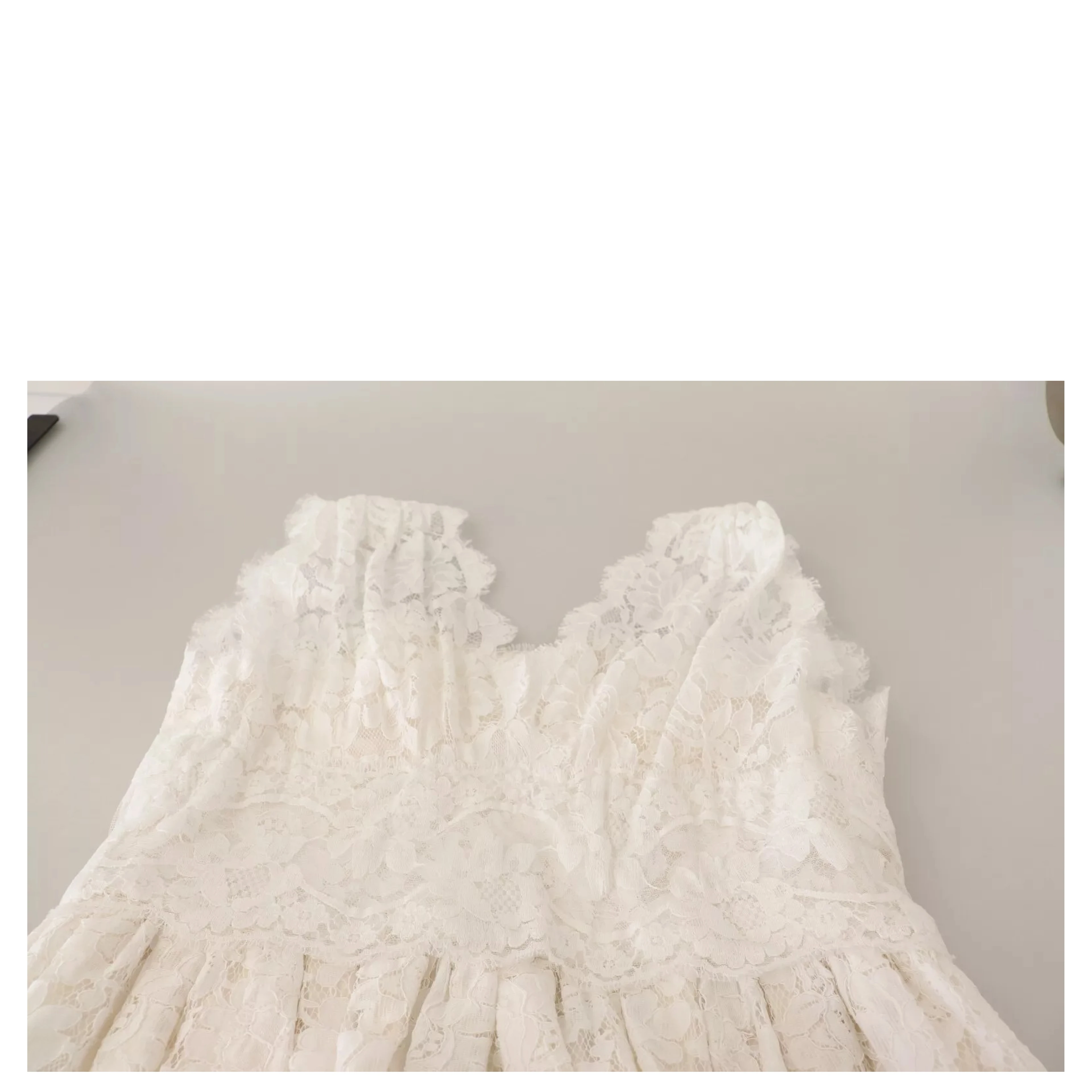 White Flower Lace Corsage Long Maxi Dress