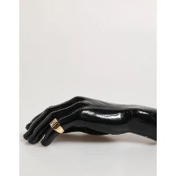 Gold Tone Brass Signet Square DG Logo Plaque Men Ring