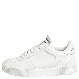 White Miami Leather Low Top Sneakers Shoes