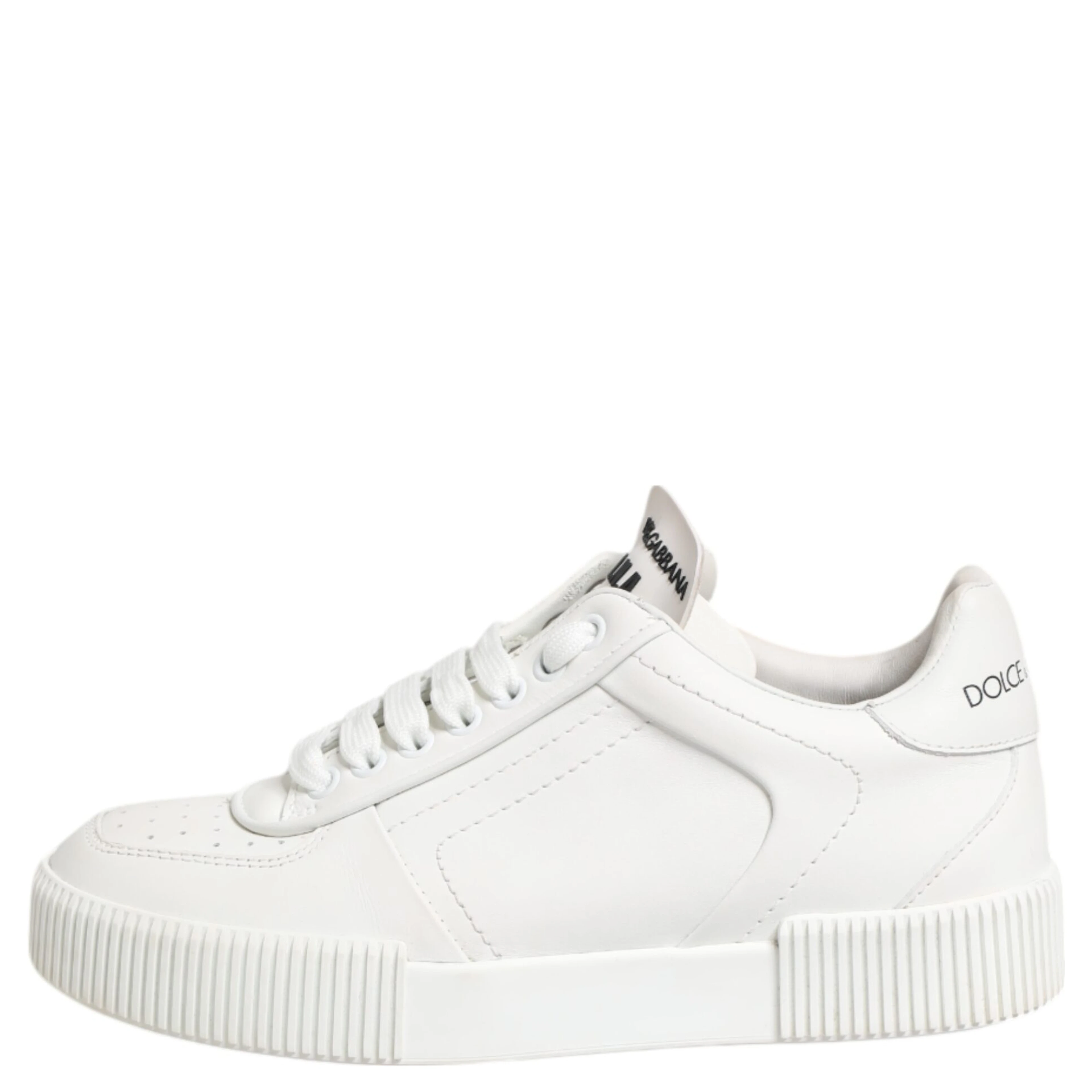 White Miami Leather Low Top Sneakers Shoes