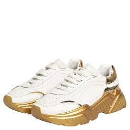 White Gold DAYMASTER Leather Sneakers Womens Shoes