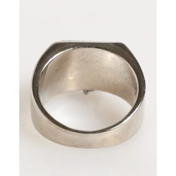 Silver Tone Pyramid DG Logo Real Brass Ring
