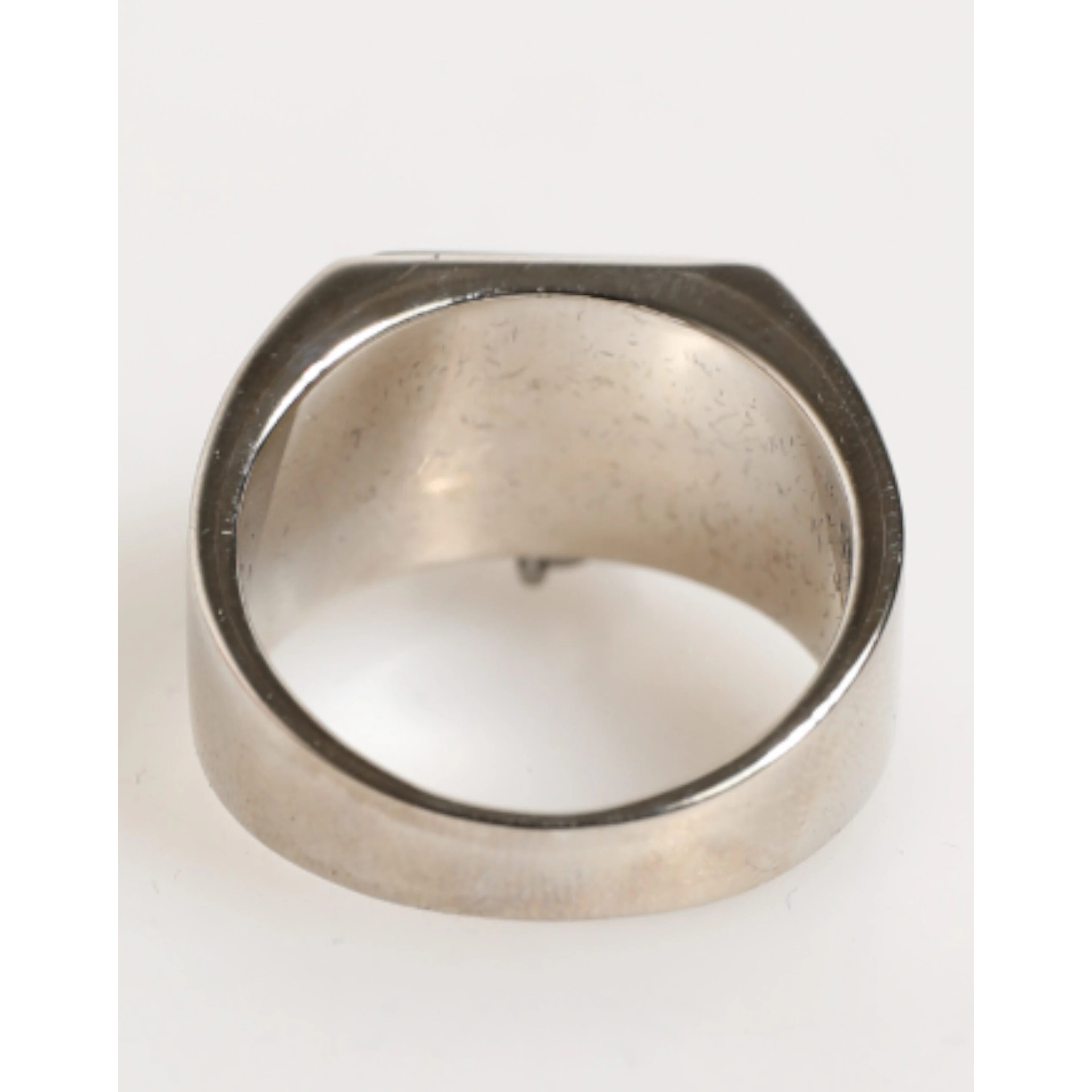 Silver Tone Pyramid DG Logo Real Brass Ring