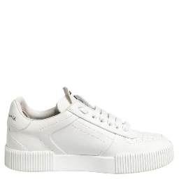 White Miami Leather Low Top Sneakers Shoes