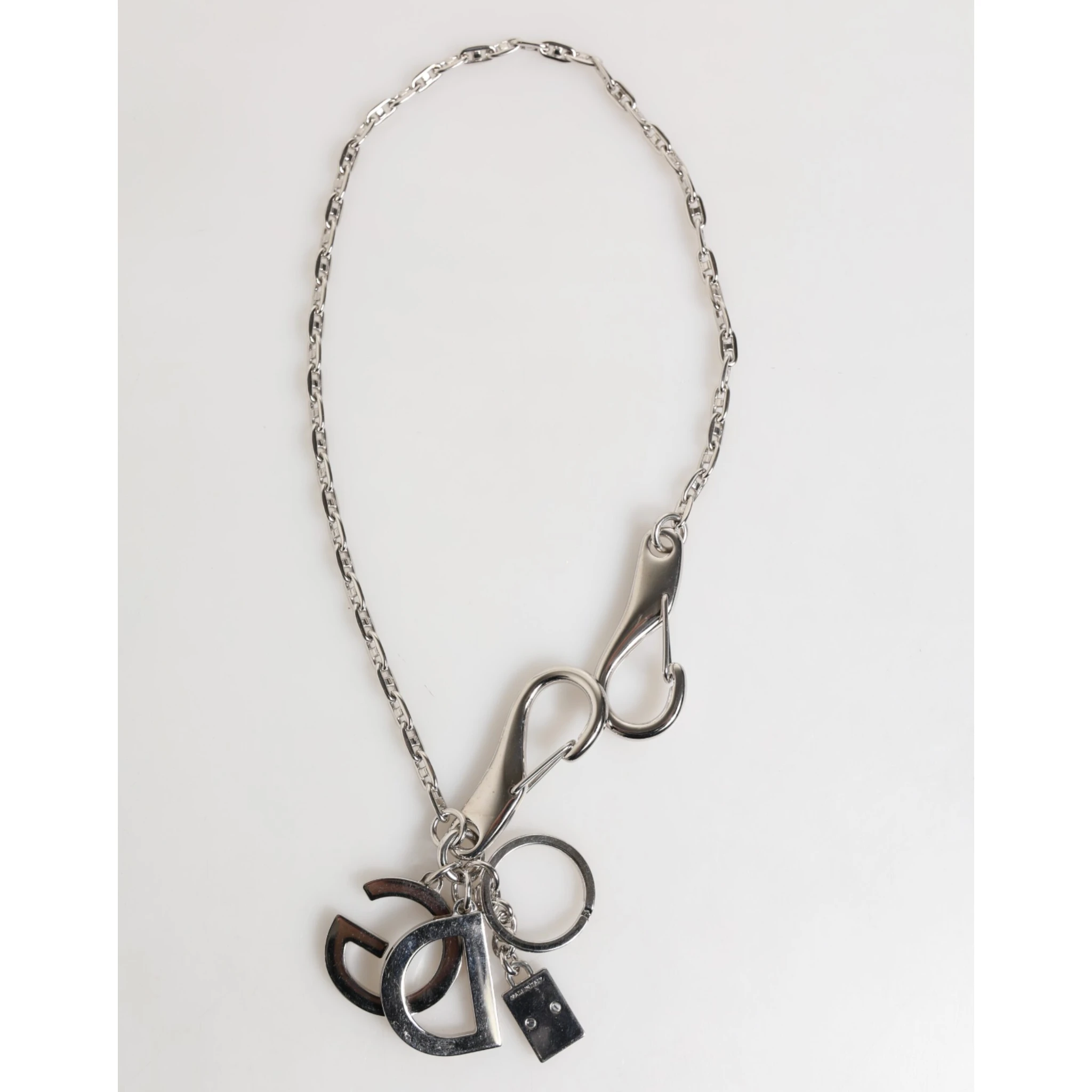 Silver DG Logo Key Holder Keychain Bag Charm Keyring