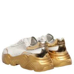 White Gold DAYMASTER Leather Sneakers Womens Shoes