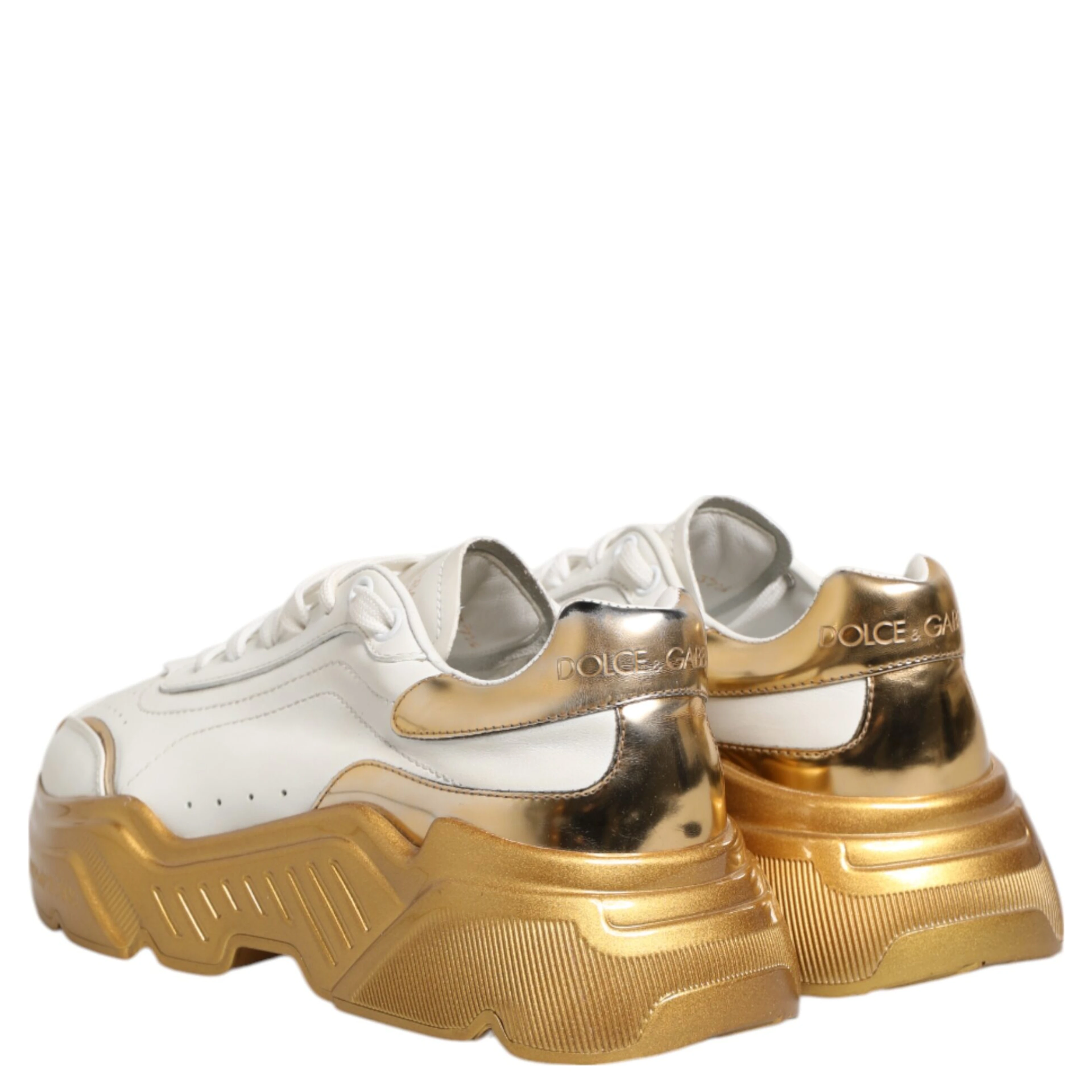 White Gold DAYMASTER Leather Sneakers Womens Shoes