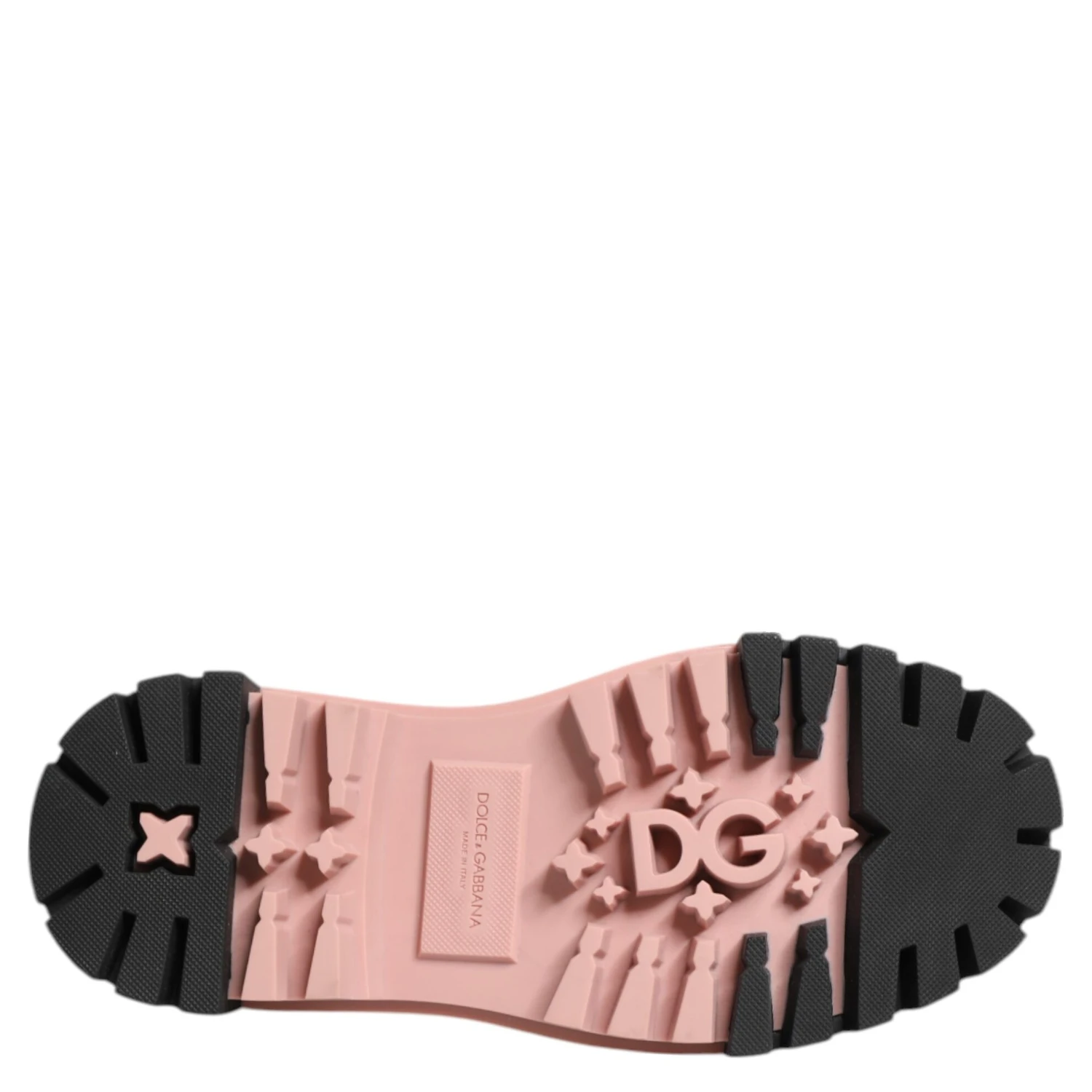 Light Powder Pink Black Leather Lace-Up Shoes