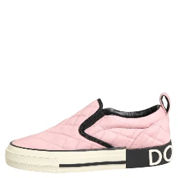 Pink Quilted Nylon Slip-On Sneaker Shoes