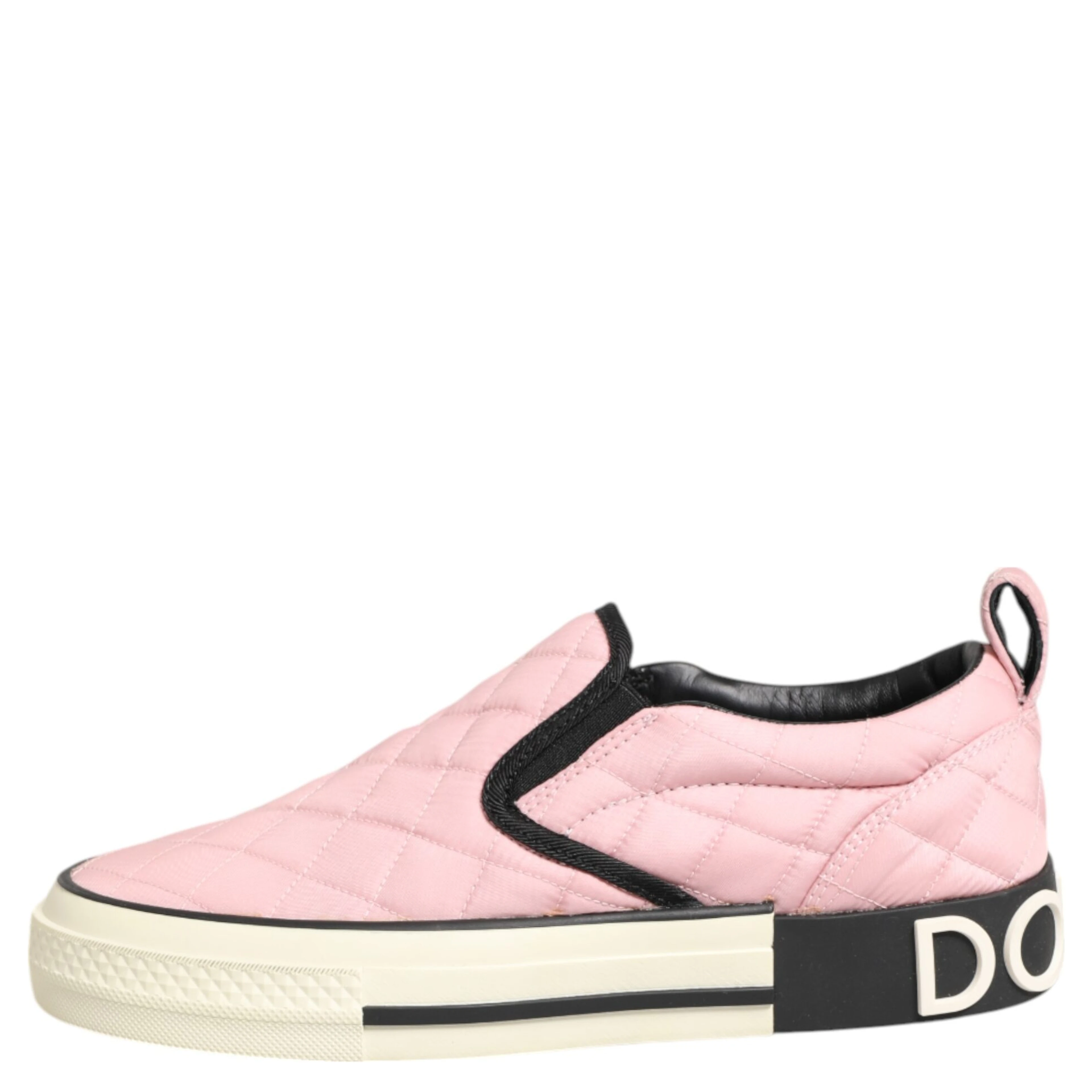 Pink Quilted Nylon Slip-On Sneaker Shoes