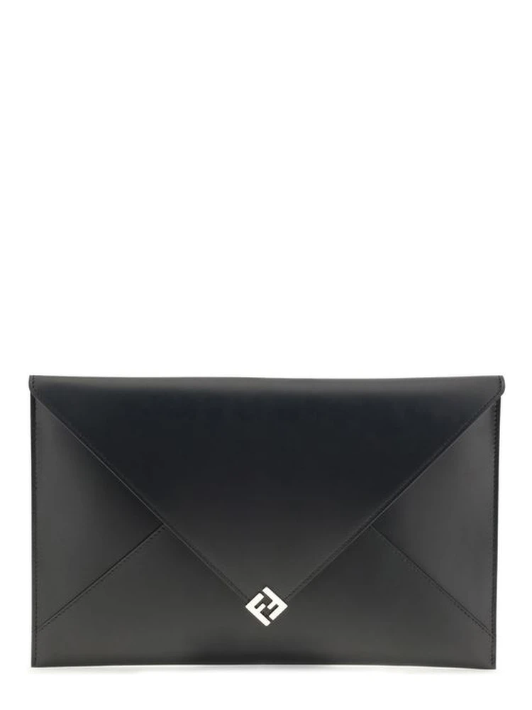Black Leather Clutch Bag