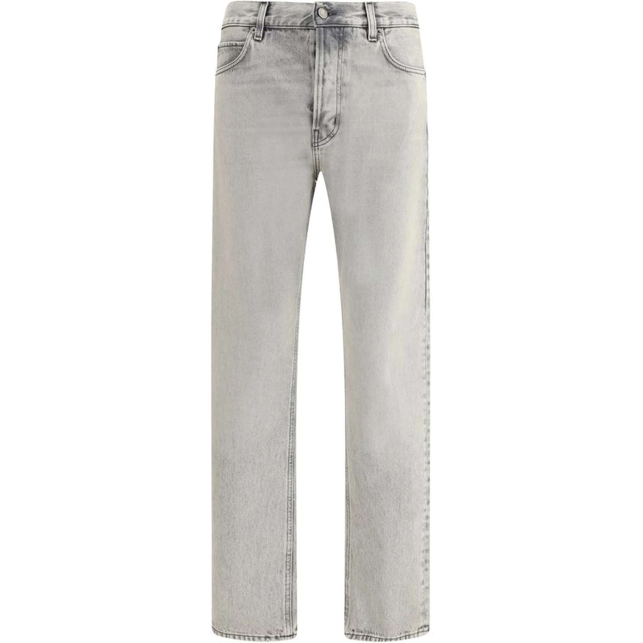 Light Blue Cotton Straight-Leg Jeans