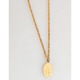 Gold Medallion Metal Chain Charm Men Pendant Necklace