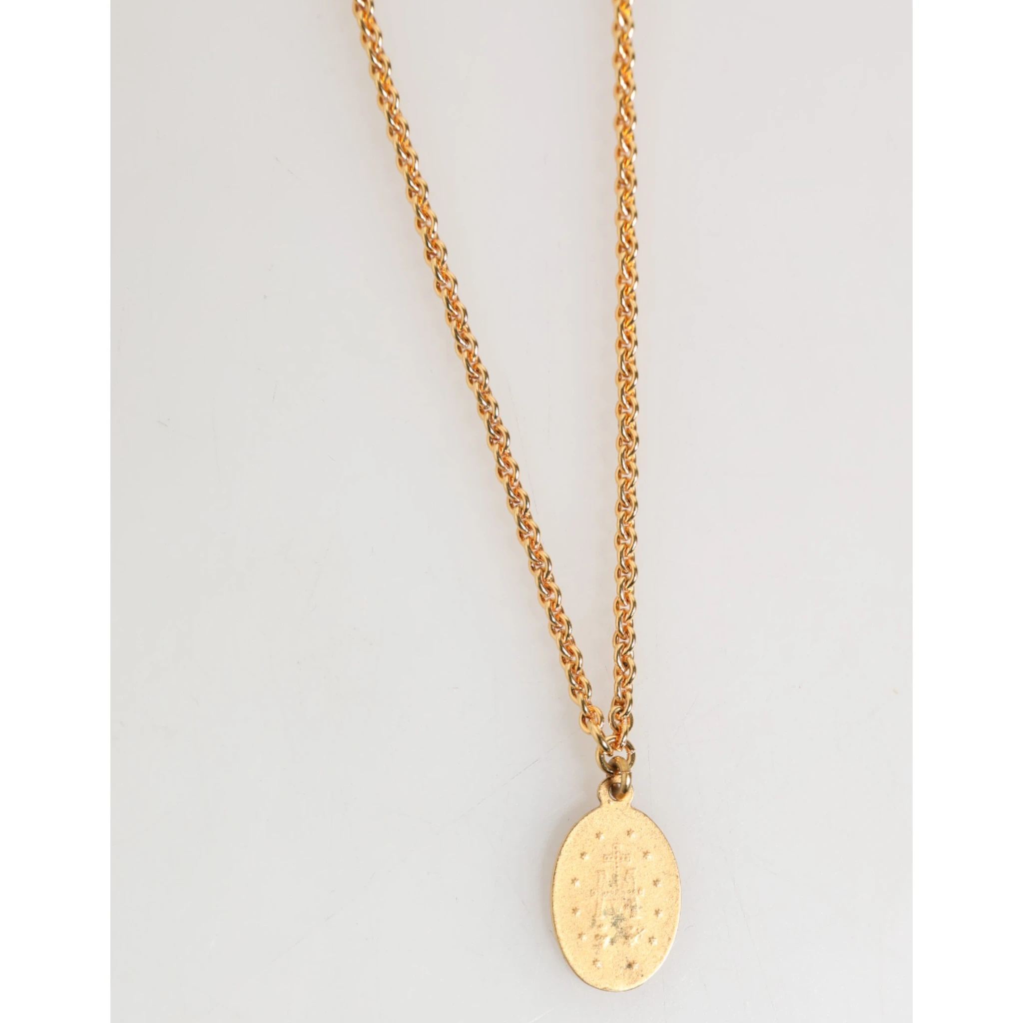 Gold Medallion Metal Chain Charm Men Pendant Necklace
