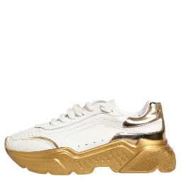 White Gold DAYMASTER Leather Sneakers Womens Shoes