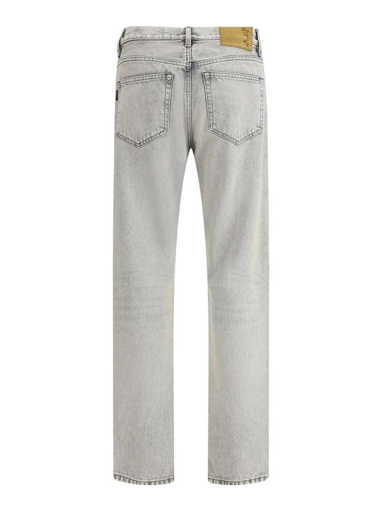 Light Blue Cotton Straight-Leg Jeans alternative