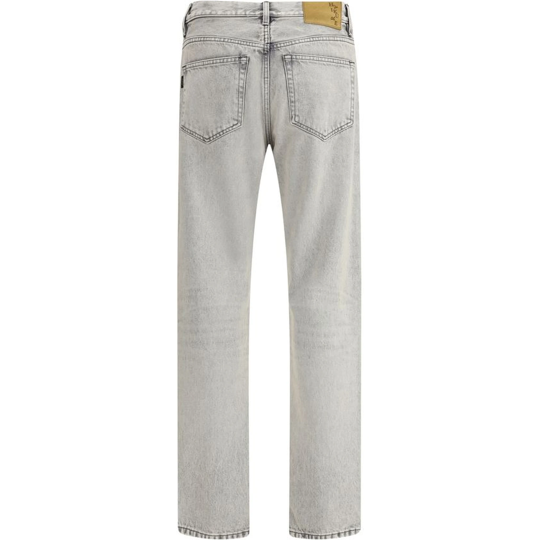 Light Blue Cotton Straight-Leg Jeans