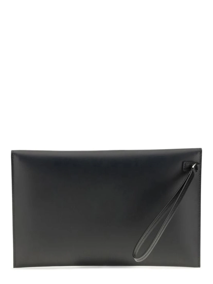 Black Leather Clutch Bag
