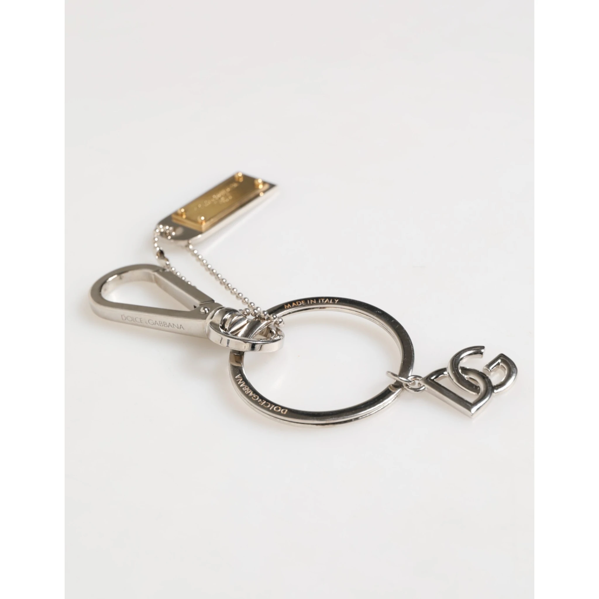 Silver DG Logo Key Holder Keychain Bag Charm Keyring