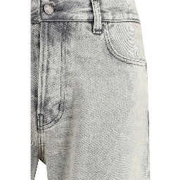 Light Blue Cotton Straight-Leg Jeans