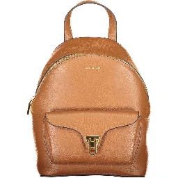 Brown Leather Women Backpack