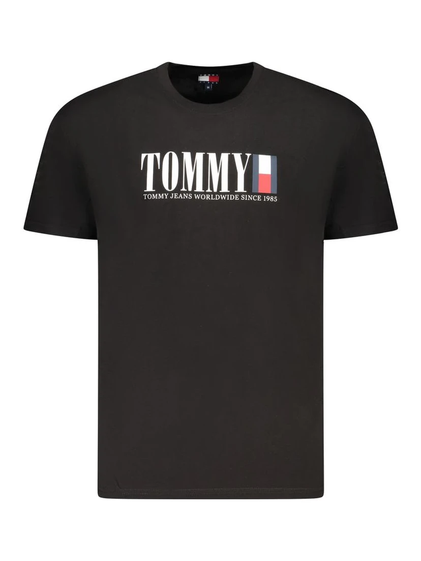 Black Cotton Men T-Shirt
