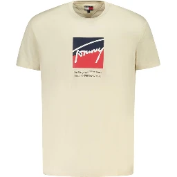 Beige Cotton Men T-Shirt