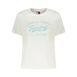 White Cotton Women T-Shirt