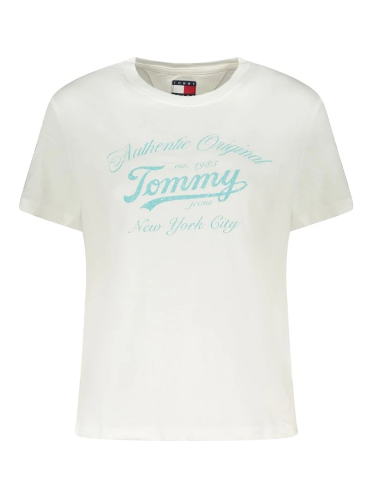 White Cotton Women T-Shirt