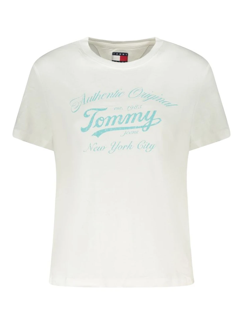 White Cotton Women T-Shirt