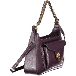 Purple Leather Women Handbag