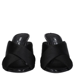 Black Satin Stiletto Heel Sandals