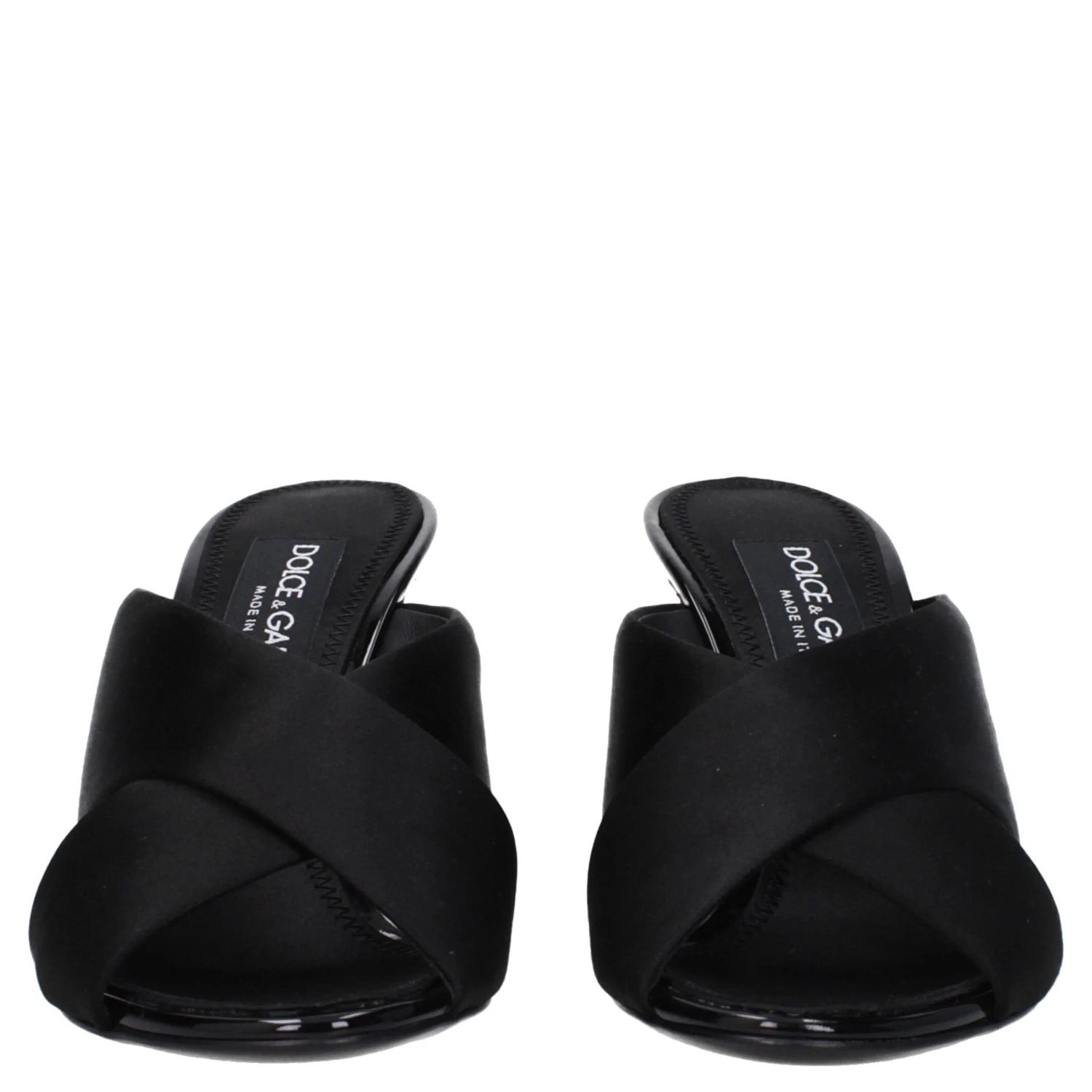 Black Satin Stiletto Heel Sandals