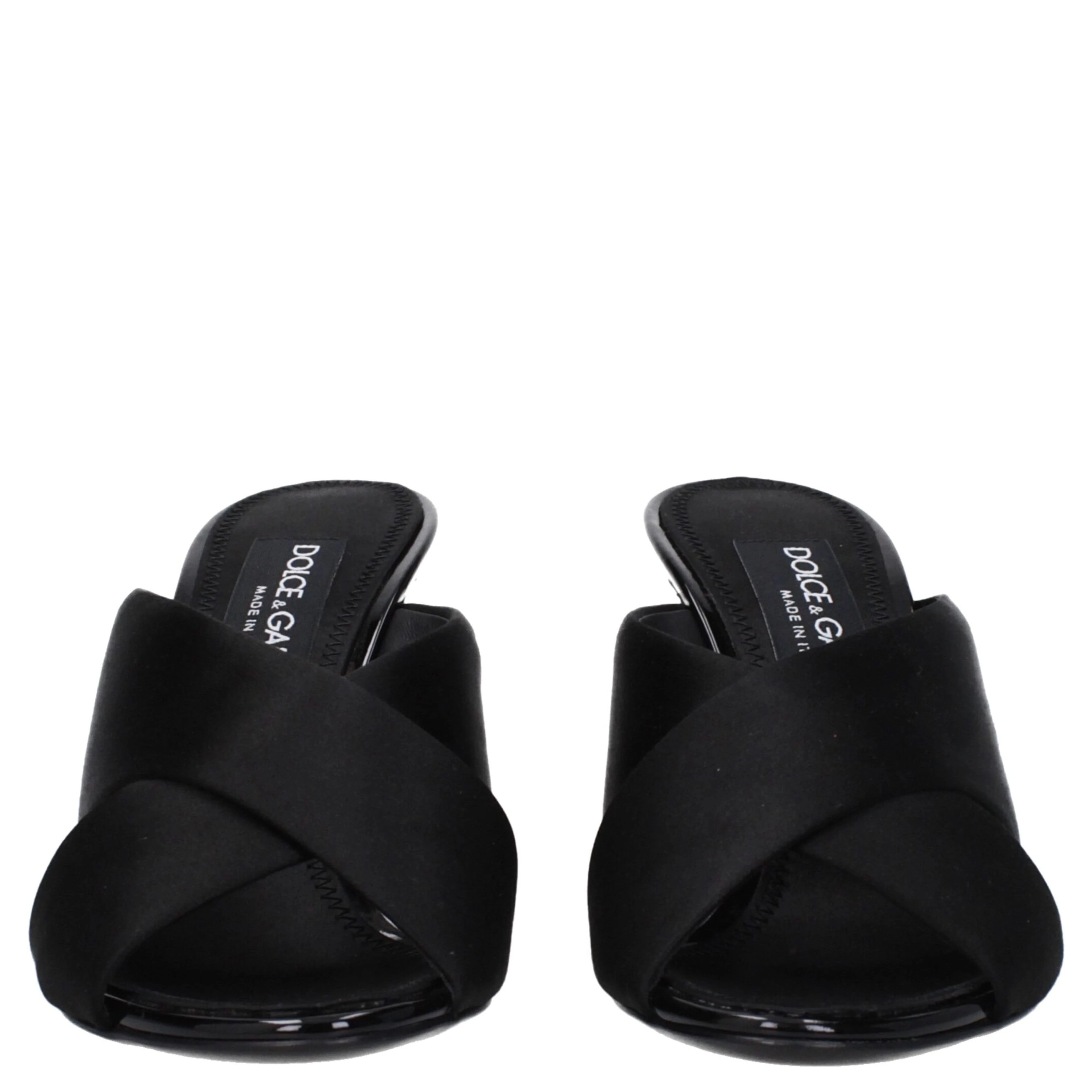 Black Satin Stiletto Heel Sandals