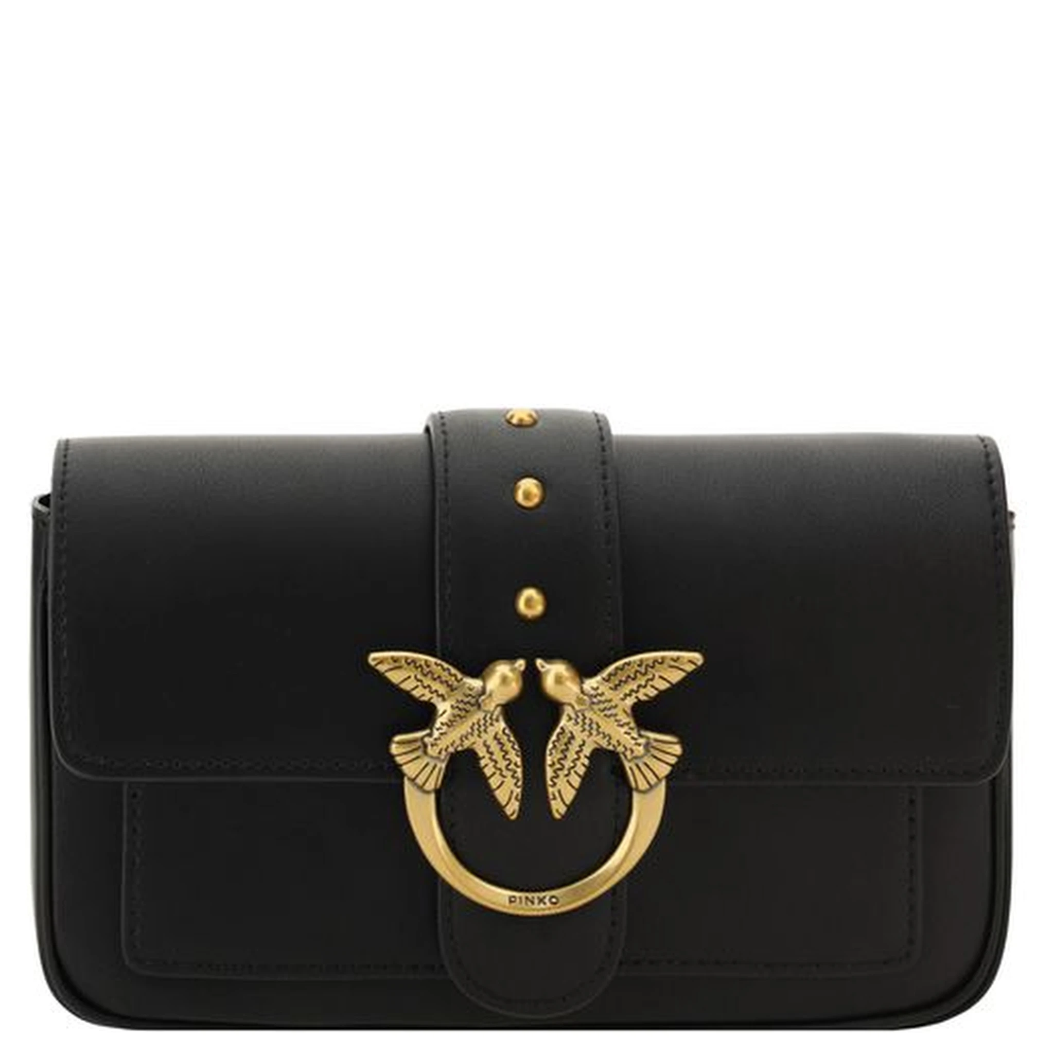 حقيبة كتف بوس توروس من جلد العجل الأسود