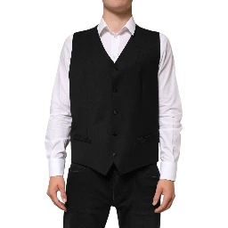 Black Wool Dress Formal Men Waistcoat Vest
