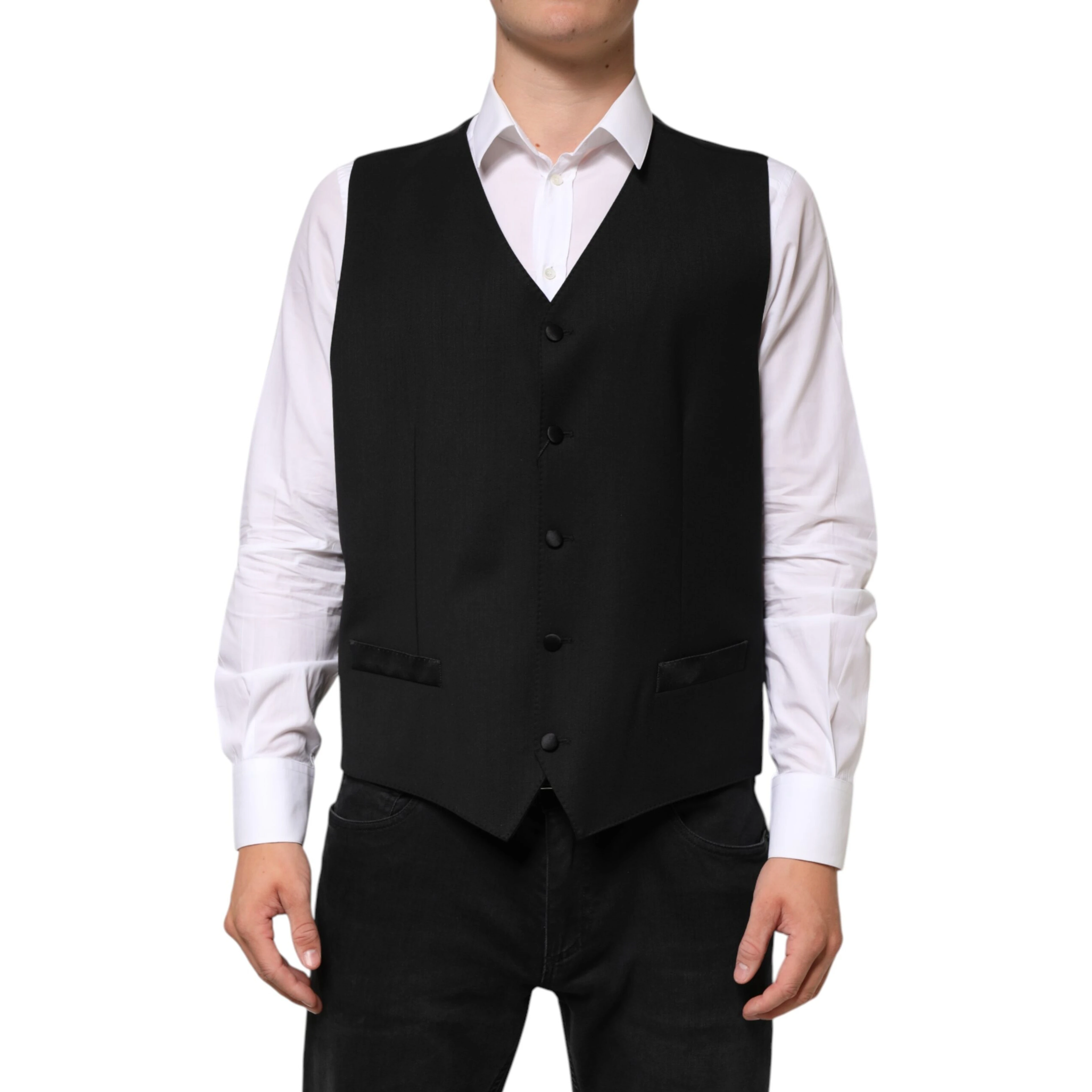Black Wool Dress Formal Men Waistcoat Vest