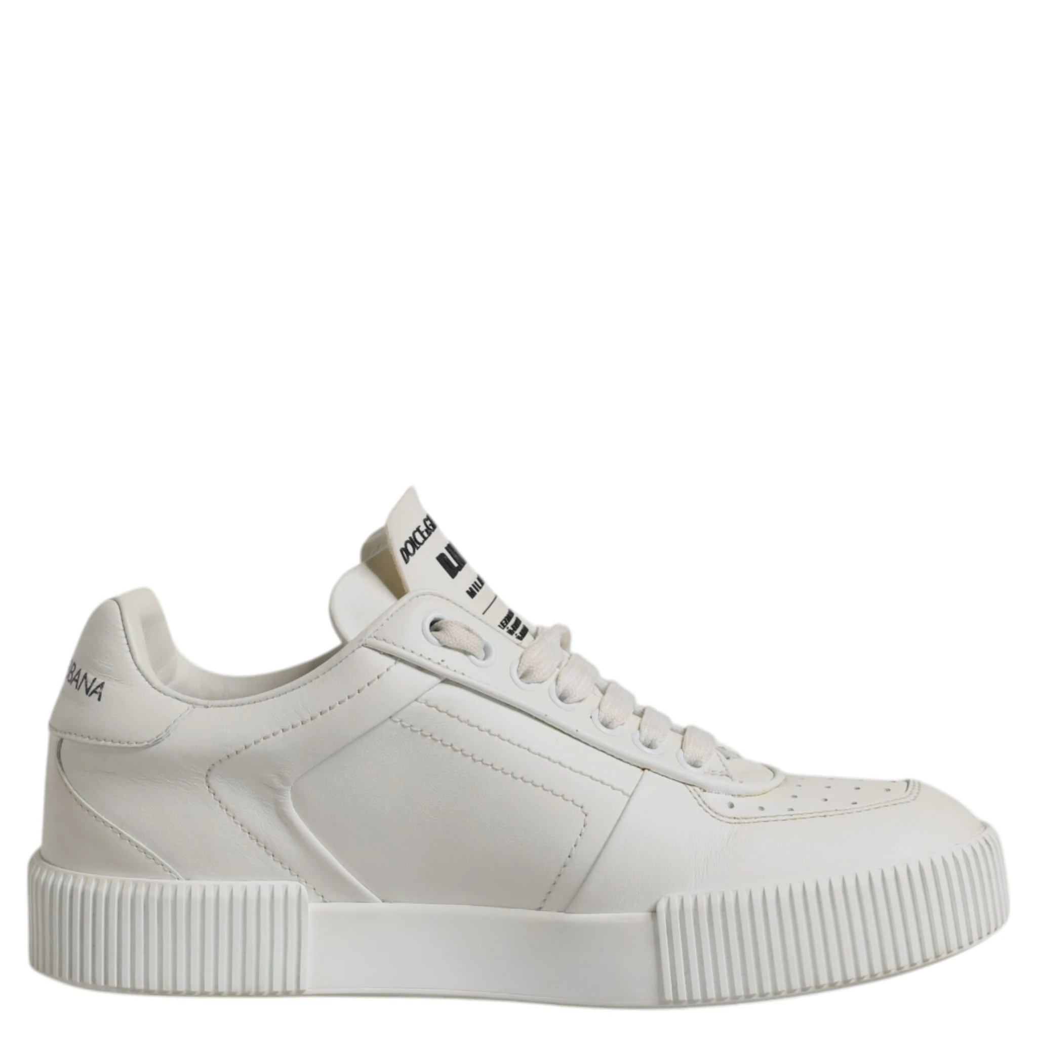 White Miami Leather Low Top Sneakers Shoes