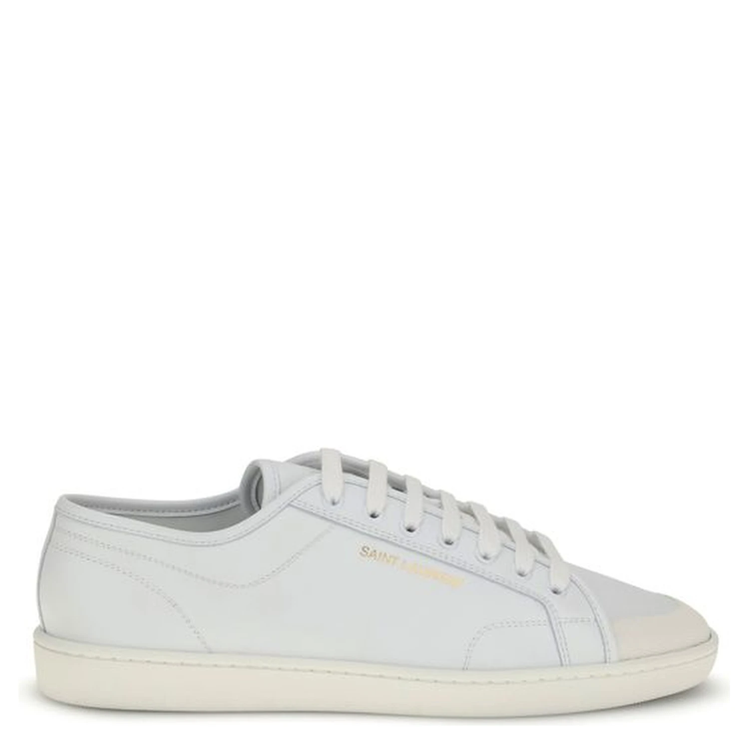 White Calf Leather Bos Taurus Low Top Sneakers