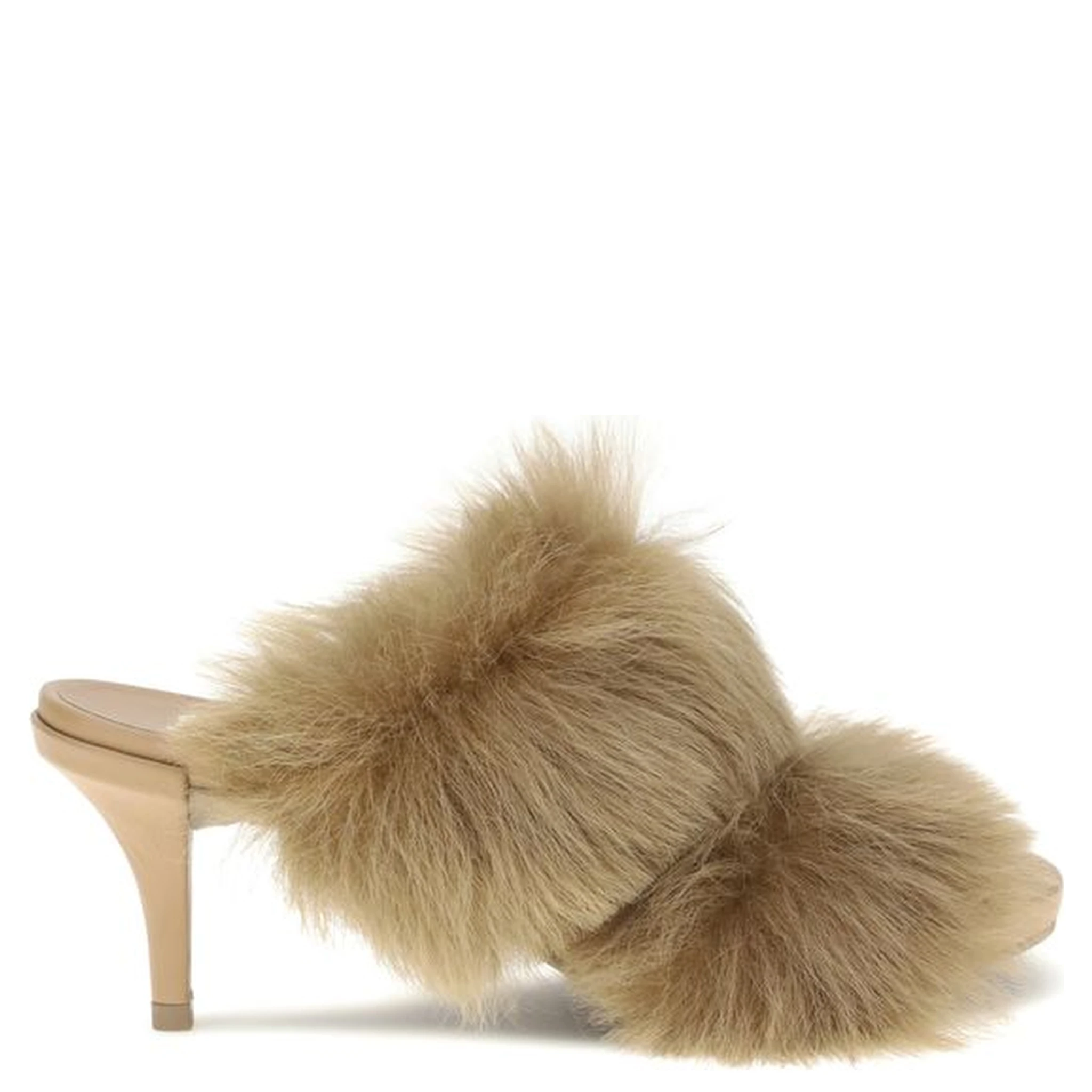 Beige Leather Stiletto Heel Sandals