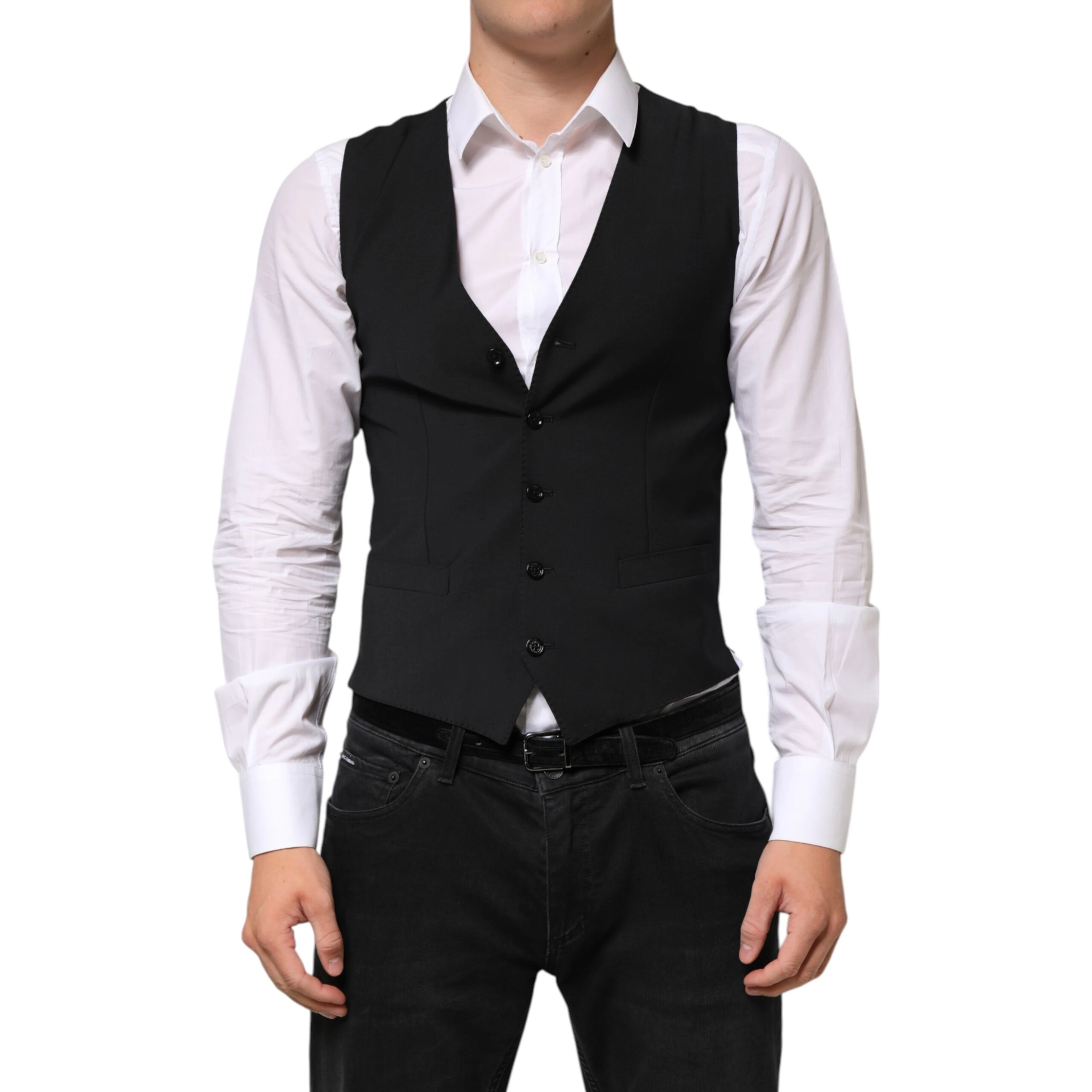 Black Wool Dress Formal Men Waistcoat Vest