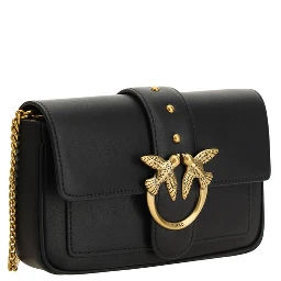 حقيبة كتف بوس توروس من جلد العجل الأسود