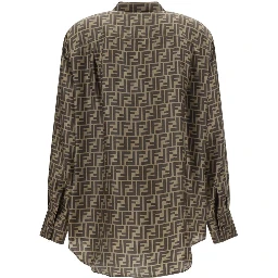 Brown Silk Pattern Shirt