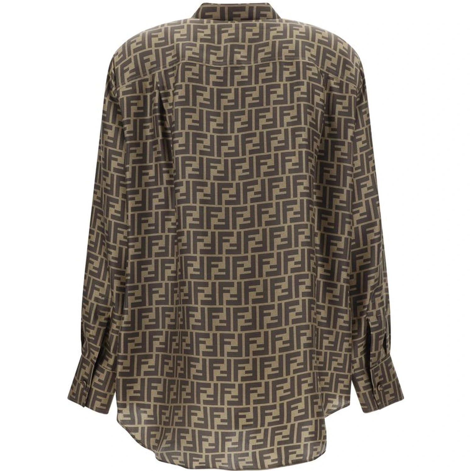 Brown Silk Pattern Shirt
