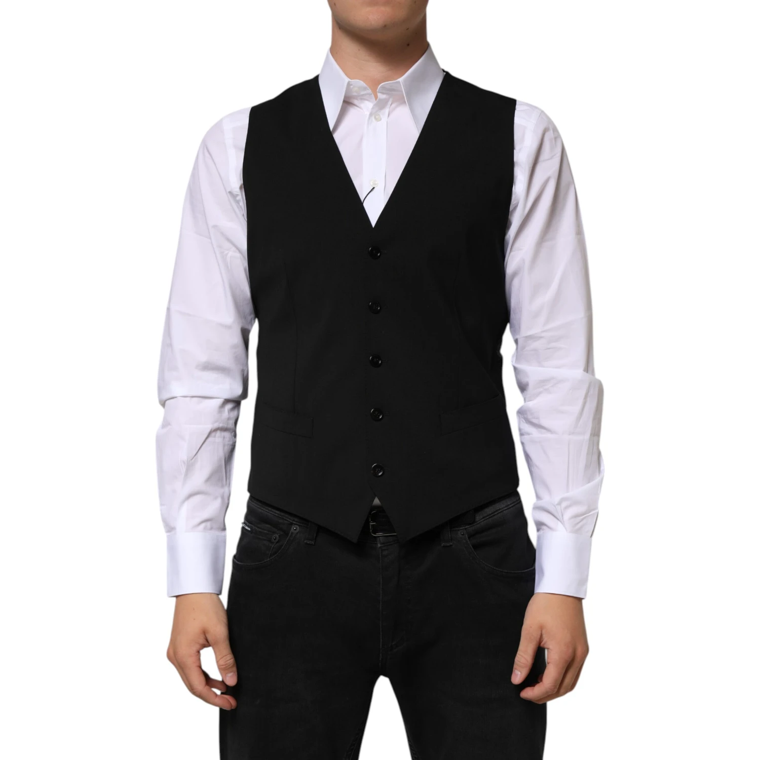 Black Wool Dress Formal Men Waistcoat Vest