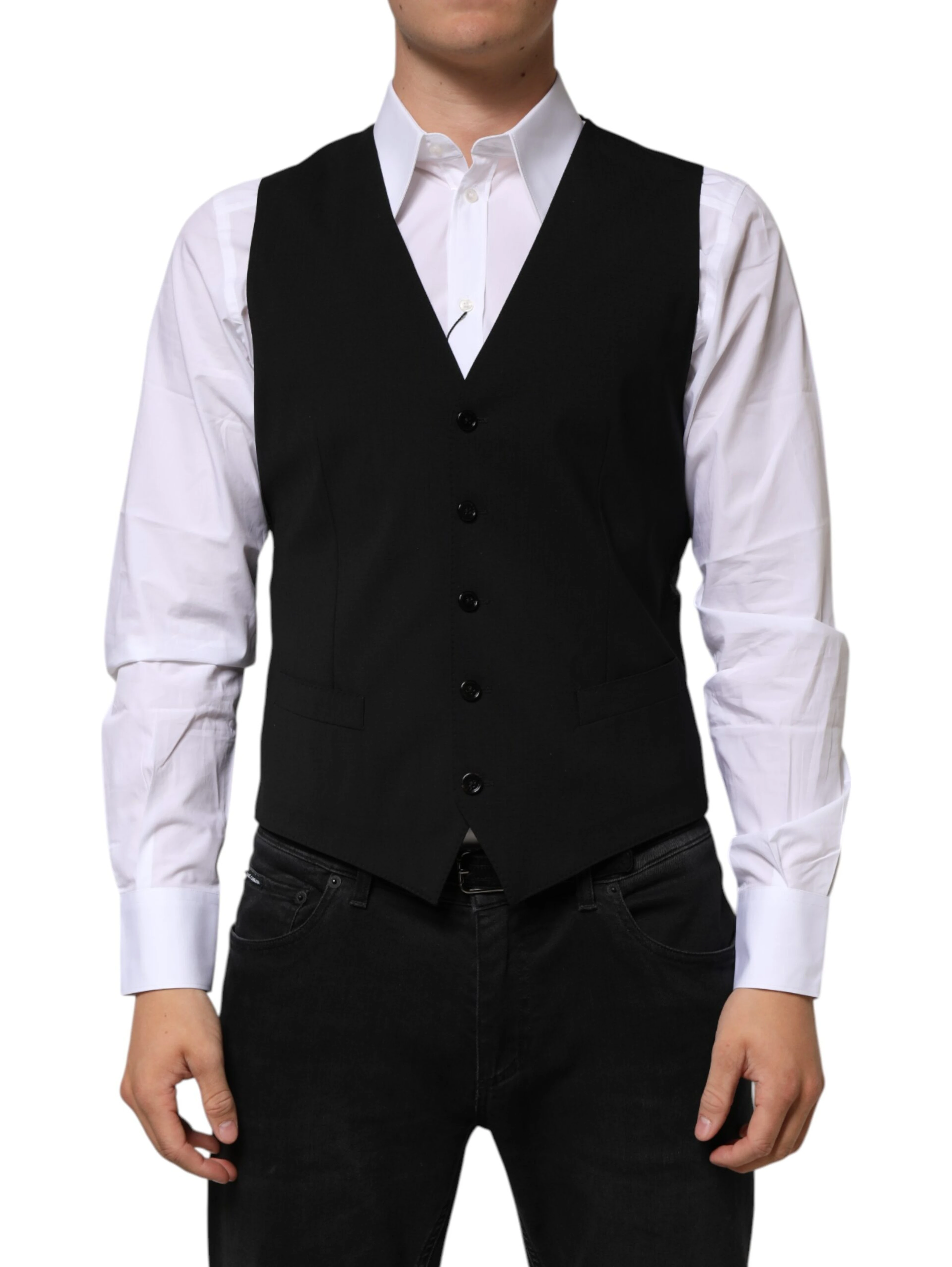 Black Wool Dress Formal Men Waistcoat Vest