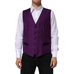 Purple Wool Dress Formal Waistcoat Vest