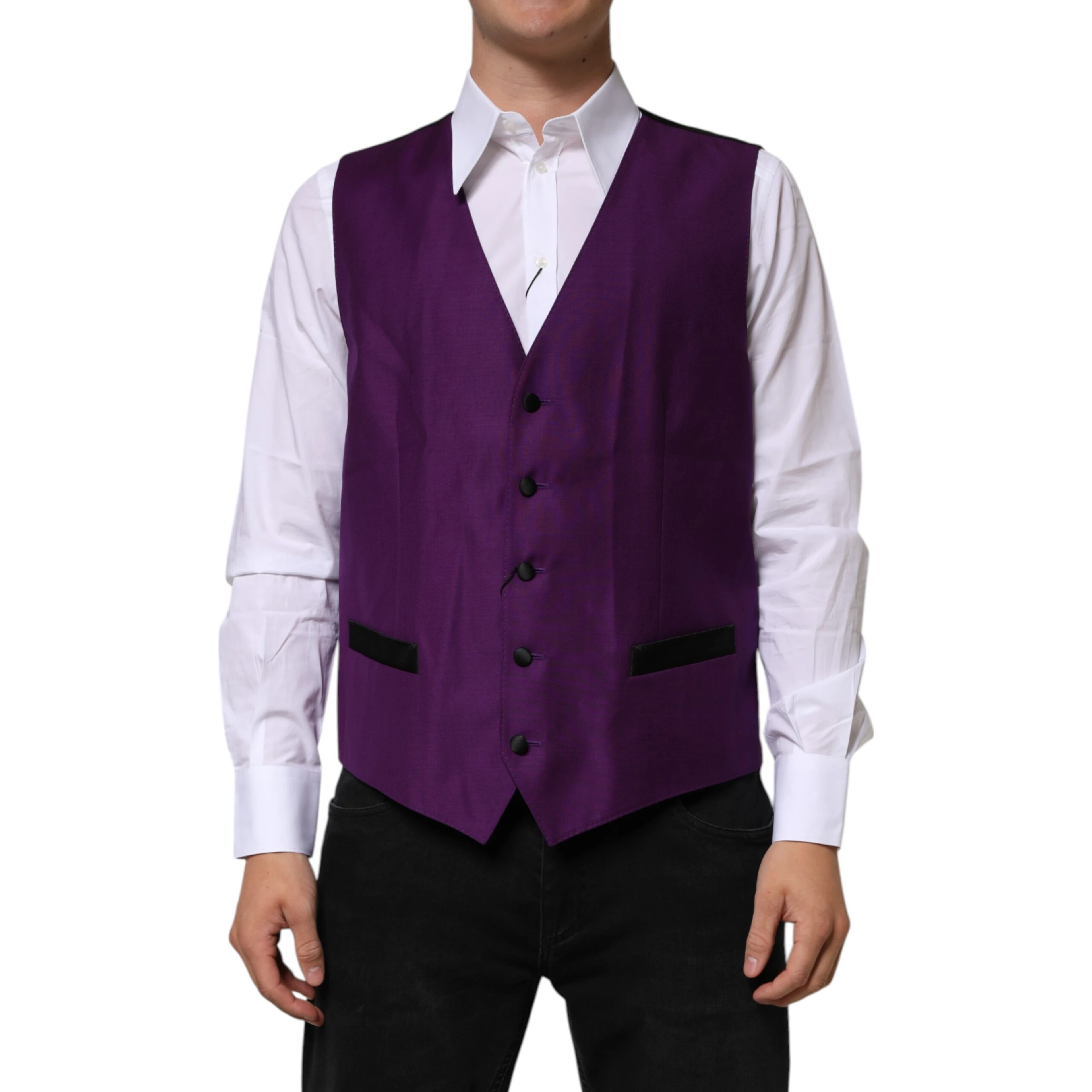 Purple Wool Dress Formal Waistcoat Vest